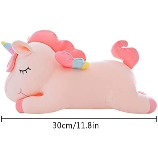 Myk og søt plysj-enhjørning med regnbuevinger - Kawaii-leke for barn (30CM/11,8 tommer, rosa)