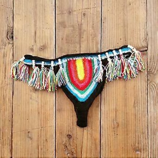 Virkat baddräkt för damer, strandkläder topp och sidjusterbara shorts badkläder S S