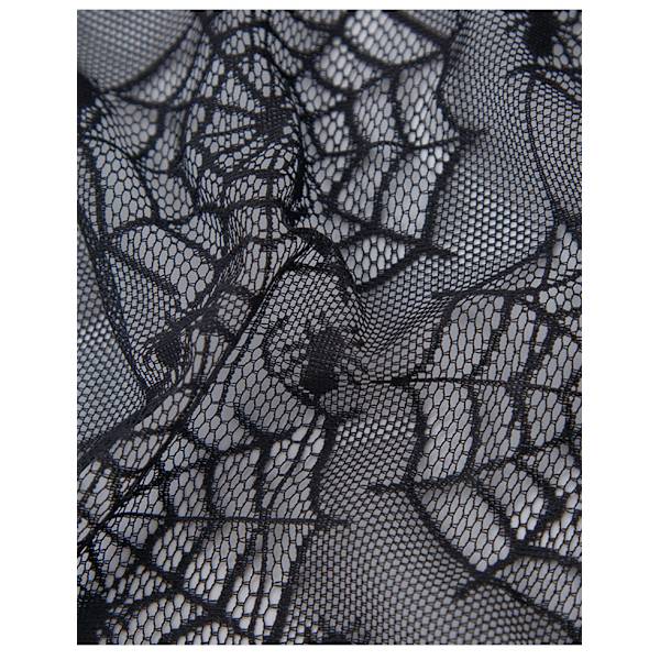 Sorte gardiner i sort blonde - Edderkop, 100cm x 200cm