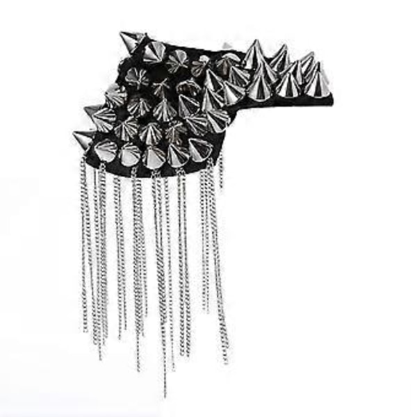 Punk Gotisk Tofs Nitar Studs Brosch Epålett Axelmarkering Silver silver