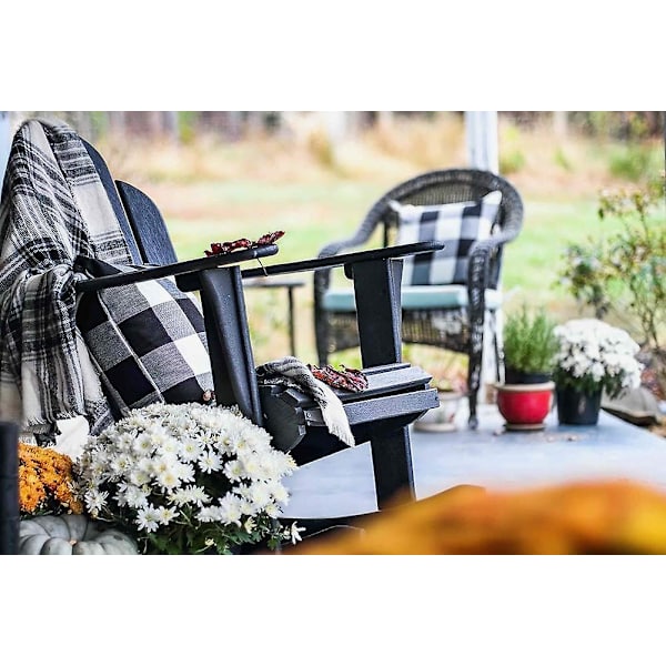 2 stk Farmhouse Buffalo Check Plaid Putetrekk Pudetrekk Bomull Lin for Høst Hjemmedekor, 18 X 18 Tommer