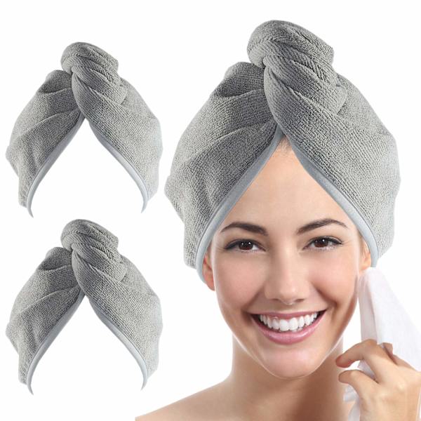 Mikrofiber Hårhandduk Wrap för Kvinnor, 2-pack 10 tum X 26 tum Su