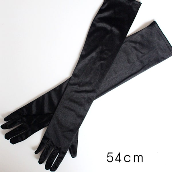 Lång klänning satin handskar bröllop show bal handskar kostym accessoar