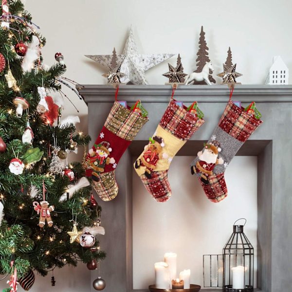 3-pack Julstrumpor Julklappspåsar Godispåsar Bedsi