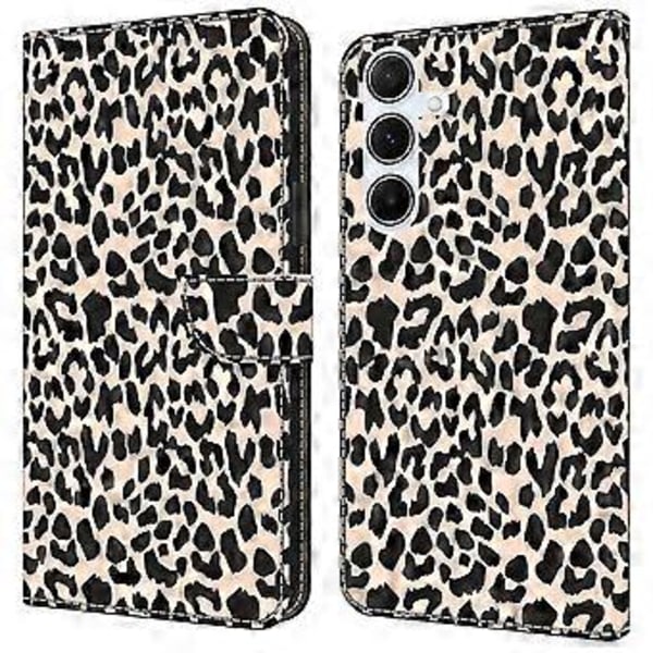 Skal för Samsung Galaxy A16 5G/A16 4G TPU+PU Läder Flip Fodral Leopard Print
