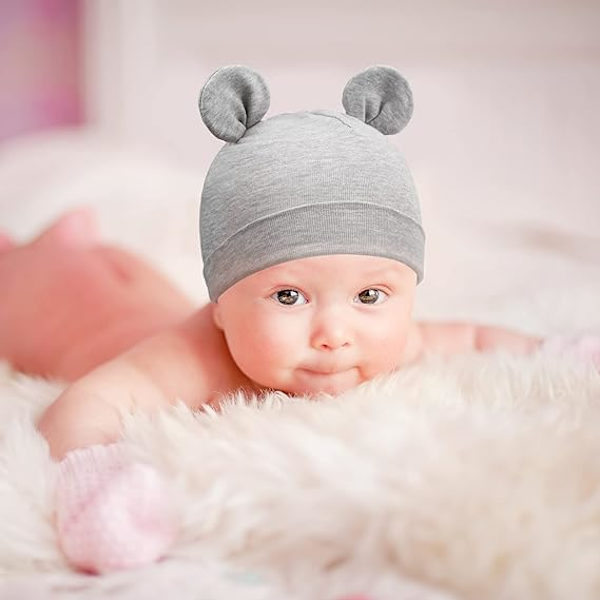 4 st babyhattar nyfödda småbarn mjuka söta stickade mössor för babypojkar småbarnsmössor