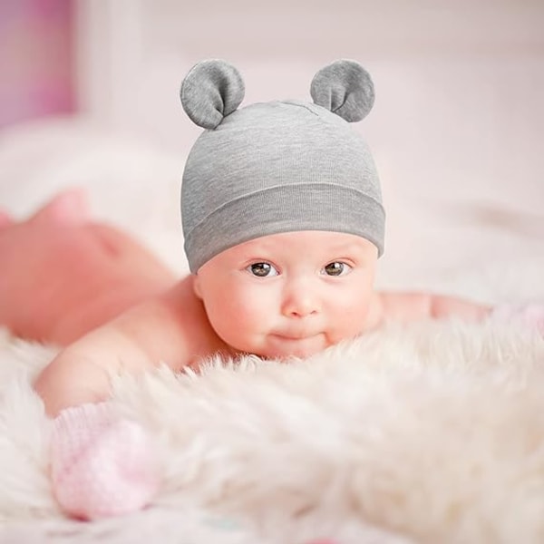 4st Baby Nyfödd Toddler Mjuk Söt Stickad Mössa för Bebisar Cap Toddler Beanies