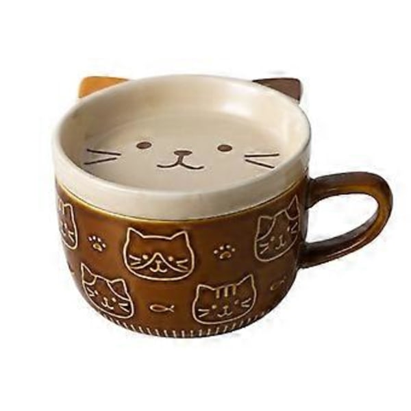 Søt Keramisk Kopp med Lokk, Ny Design, Tegneserie, Student, Melk, Havrekopp, Omtenksomme Gaver til Kjærester, Jul Coffee Color