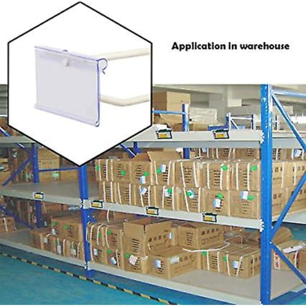 50 st genomskinliga prisetiketter i plast, prislappar för butikshyllor, prislappshållare, skyltar för varor