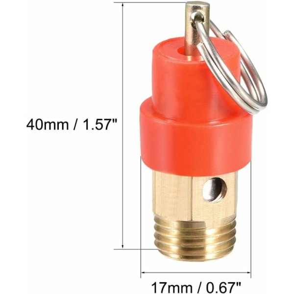 Sikkerhetsventil Luftkompressor Trykkbegrensningsventil G1/4 Hann 115