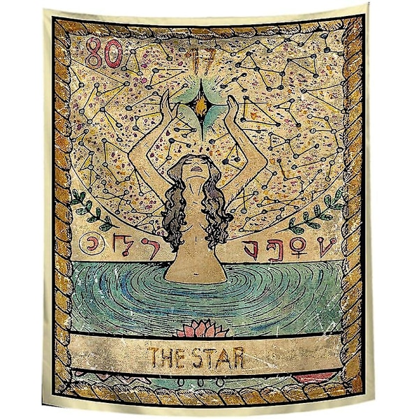 Tarot Star Gobeläng, Tarotkort Astrologi Gobeläng Väggbonad Gobeläng För Sovrum 51 X 59 Tum