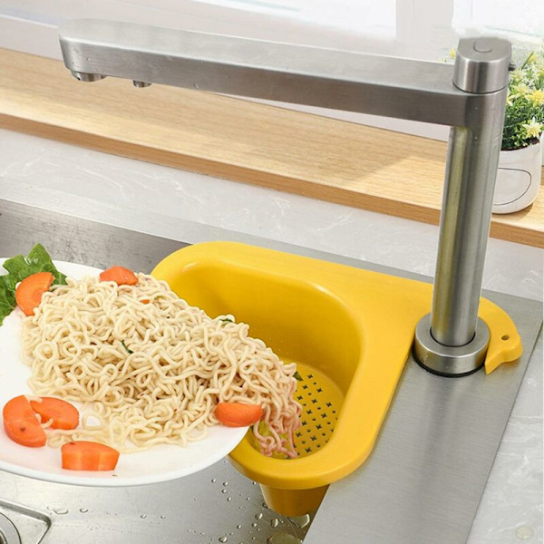 (gul) Svanedreneringskurv, Multipurpose Sink Strainer for Kitche