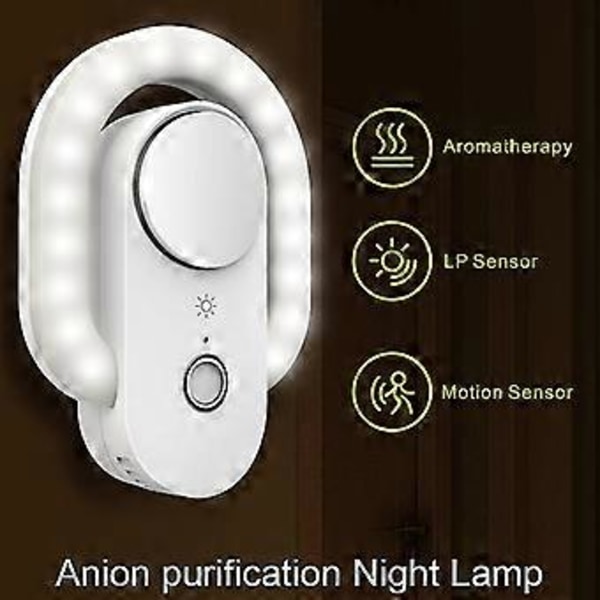 Intelligent Dobbelt Sensor Nattlys Anion Luftrenser Lys Berørings Aromaterapi Lys Atmosfære Nattlys