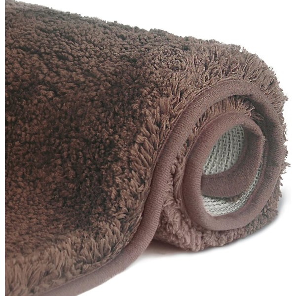 Mikrofiber Shag Skridsikker Bademåtte, Maskinvaskbar Gulvmåtte wit