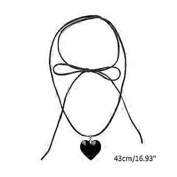 Sydänkaulakoru Säädettävä Solmu Choker Ketju Säädettävä Kaulaketju Muoti Minimalistinen Korut Kaulan Lisävaruste Lahja Silver black