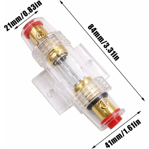 2 stk. In-Line sikringsholder, 60A sikringsholder til bilstereo, strømforsyning og sikkerhed