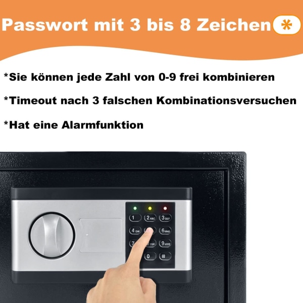 17*23*17cm, Säkert Elektroniskt Värdeskåp Möbler Värdeskåp, med Nyckel