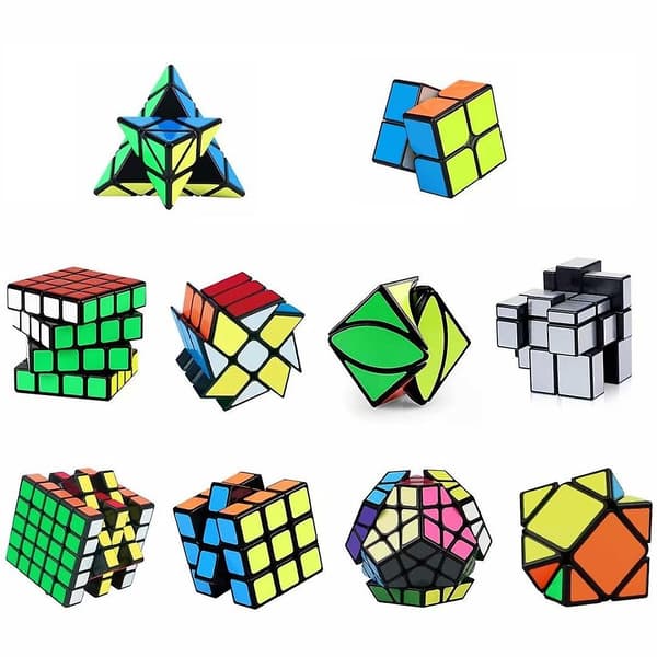 Speed Cube Set, Cube Bundle 2x2 3x3 4x4 5x5 Pyramide - Puslespill Kube Leker Gave 10 stk