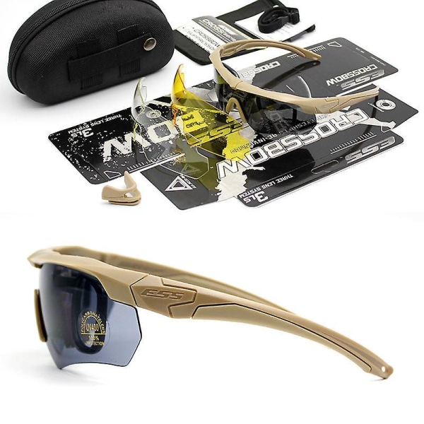 Tactical Eyewear 3 utbytbara linser utomhus unisex skjutglasögon