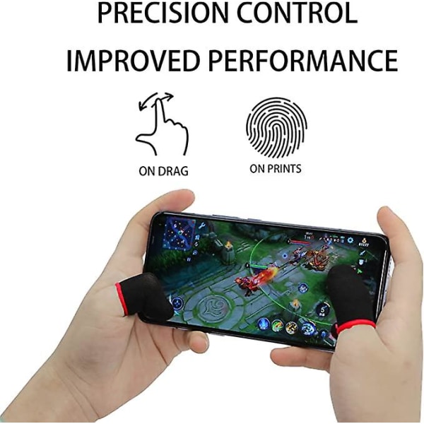 Mobiilipelien sormenpäät, hikoilunvastaiset peukalosuojat mobiililaitteille, hengittävät Pro-pelien sormenpäähanskat, 2 paria