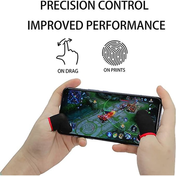 Mobile Finger Sleeves til Gaming, Anti-sved Tommelfingre Sleeves til Mobile Åndbar Pro Gaming Finger Handsker, 2 Par