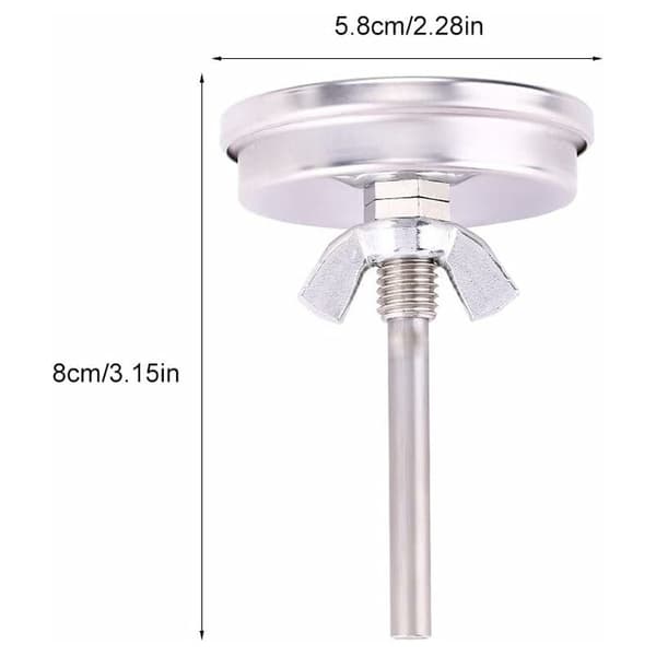 Grilltermometer i rustfritt stål, termometer for grill, pizzaovner, 75-300℉, 150-600℉