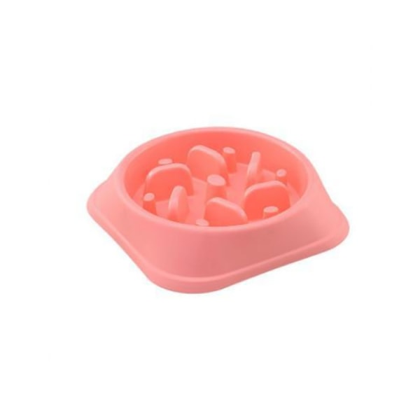 Långsam utfodring hundskål långsam utfodring halkfri design rolig interaktiv utfodring hundar (rosa)