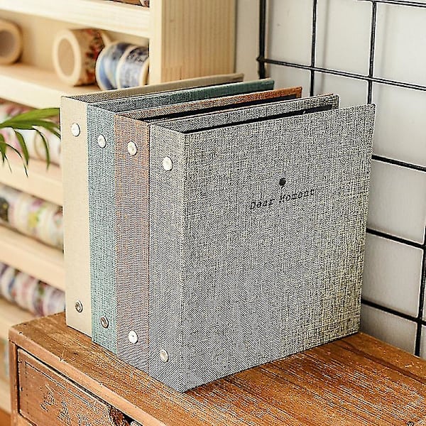 Lin Hardcover Fotoalbum 100 Bilder Stor Kapasitet For Familie Bryllup Ferie Omtrent 10cm Beige（Grå）