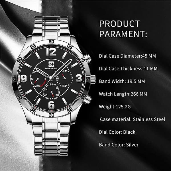 Ben Nevis Herre Quartz Ur (Sort)