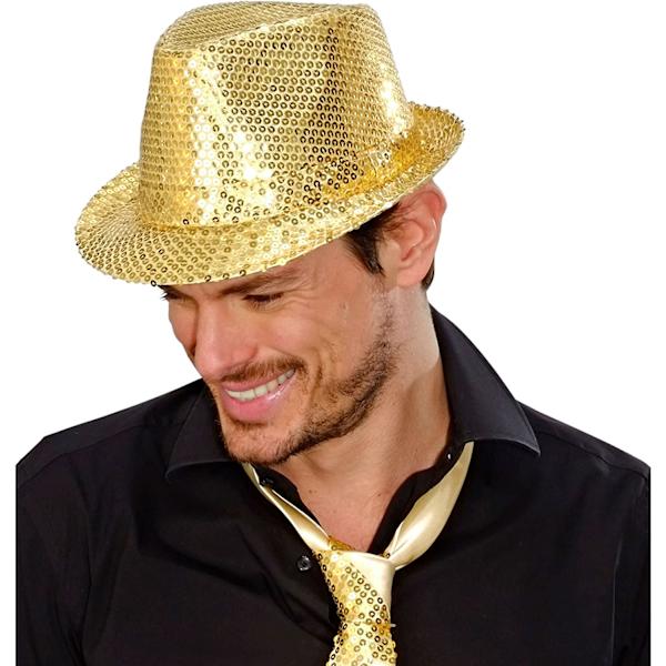 Filtthatt med paljetter, guld, för temafester eller karneval，Partyhattar - Guld