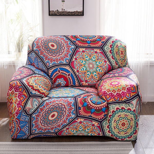 1 stk trykt sofaovertrekk - Boho blomstermønster sofaovertrekk, Str