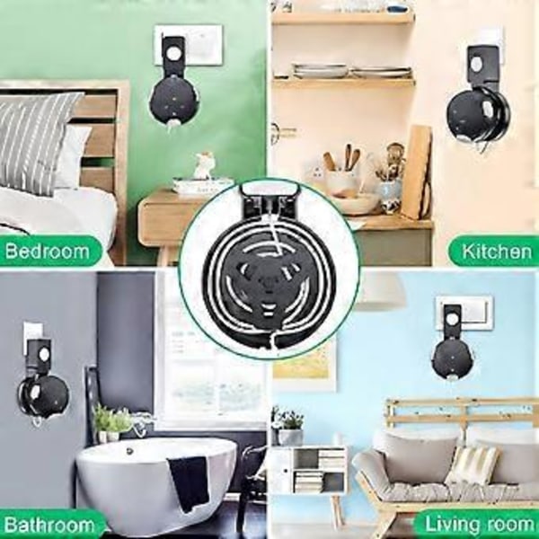 Home Outlet Älykäs seinään asennettava teline, tilaa säästävä, suunniteltu Echo Dot 5/4:lle
