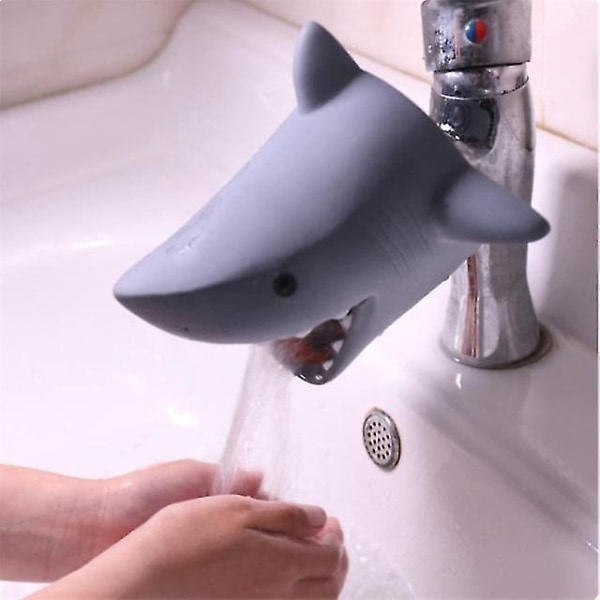 Kids Water Tap Faucet Extender Water Saving Silicone Faucet Extension Tool Help Children Washing Hand Water Tap Extender（Shark）