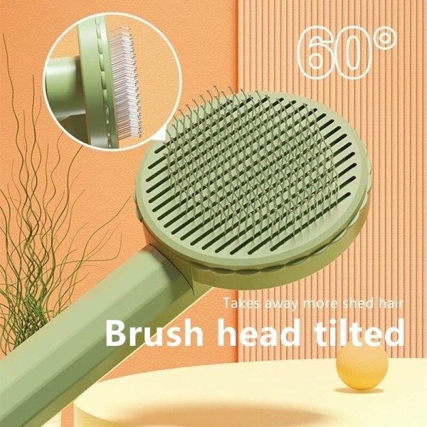 Gray Cat Dog Brush, Self-Cleaning Grooming Brushes for Cats Dogs,