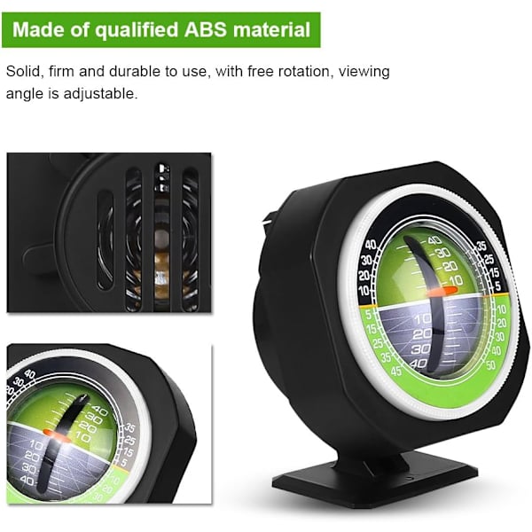 Auton kallistusmittari, ulkoilma-auto Mini Compact Compass Light LED -auto