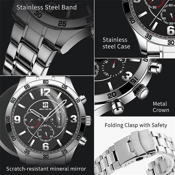 Ben Nevis Herre Quartz Ur (Sort)