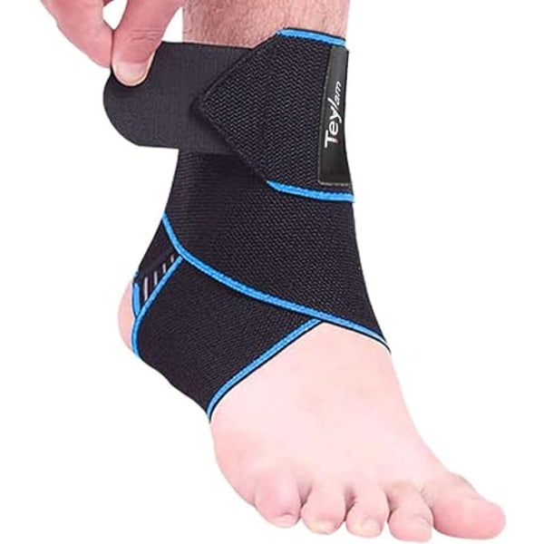 Blå justerbar fotledsbygel - Flexibelt ankelbandage - Ultratunt fotledsstöd för löpning - Fotbollslöpning - Höger och vänster fotled