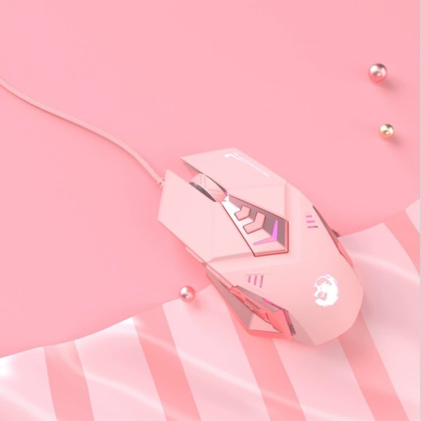 2.4G S6 Rose Trådløs Stille Spillmus - Optisk USB Ledningsbundet Mus