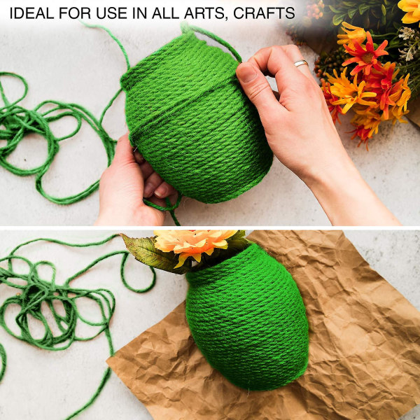 2 rullar Jutegarn 50m Jutetråd 3-lag 2mm Tjocklek Jute Rep För Dekoration Trädgård Blomsterarrangemang DIY Konst Bundna Hantverk（Ljuslila）