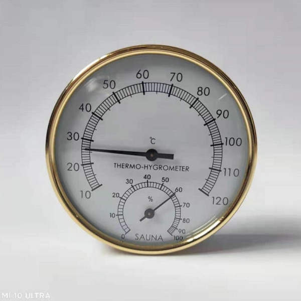 Termometer og hygrometer, kjøkkentemperatur og fuktighetsmåler, LCD digitalt romtermometer, romhygrometertermometer, saunahygrometer, metallskive termometer