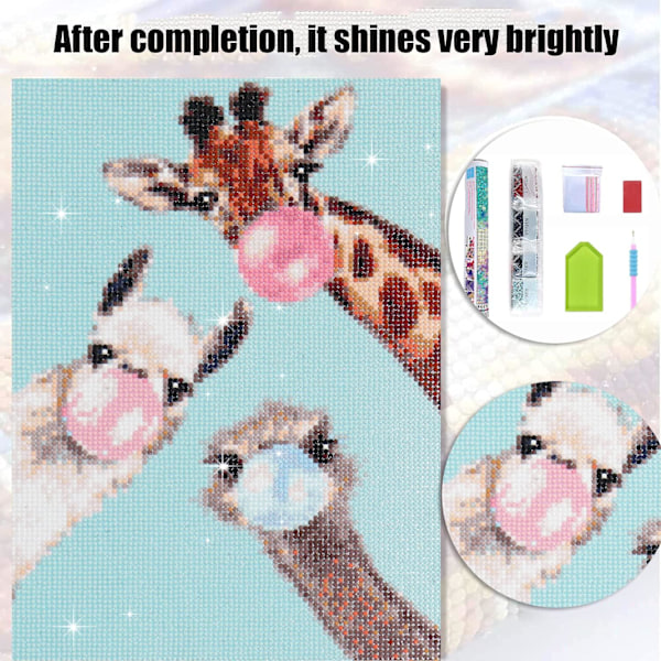 5D Diamantmålningssatser för vuxna, Giraff Full Round Drill Cry