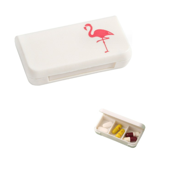 1 stk. Flamingos små pilleæsker, daglige pilleæsker, lommelægemiddel