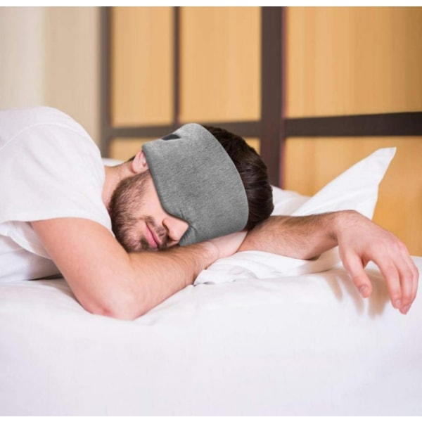 Sömnmask Handgjord bomull Blackout Sömnmask Justerbar cover för män Kvinnor för resor Napp Yoga One Size Grå