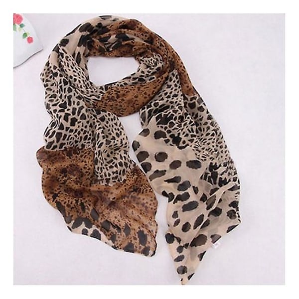 Damer Kvinder Mode Dyre Leopard Print Wraps Tørklæde Chiffon Sjal Stor Stole（Leopard3）