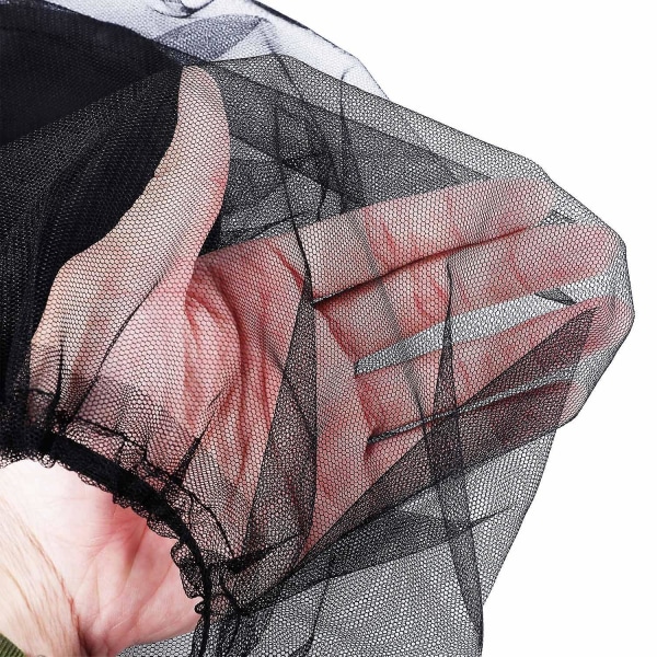 4-pakks myggnetting for hode, ansikt og nakke - Netting for utendørsaktiviteter (vanlig størrelse, svart)