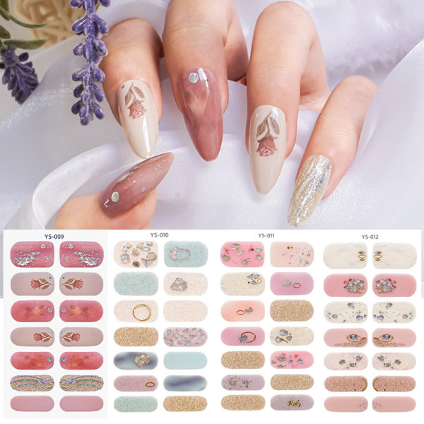 4 Sheets 56 Pcs 3D Nail Stickers Self Adhesive Nail Stickers for