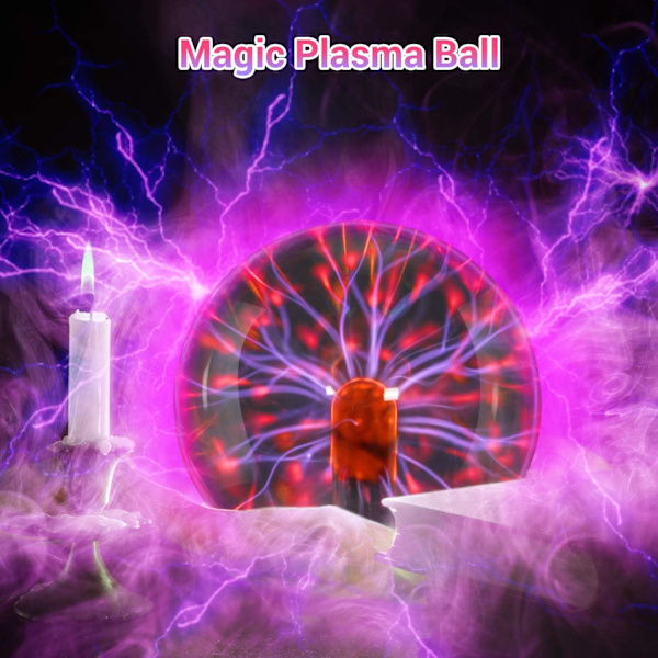 Plasma kugle, 3 tommer plasma lampe, berøringsfølsom plasma globe - U