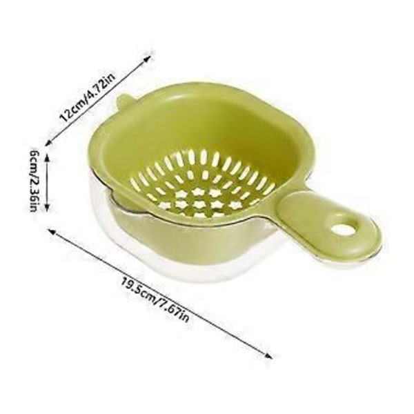 Köksdurkslag Skål Set 2 i 1 Frukt Grönsak Tvätt Mat Sil Korg för Pasta Spaghetti och Sallader Green