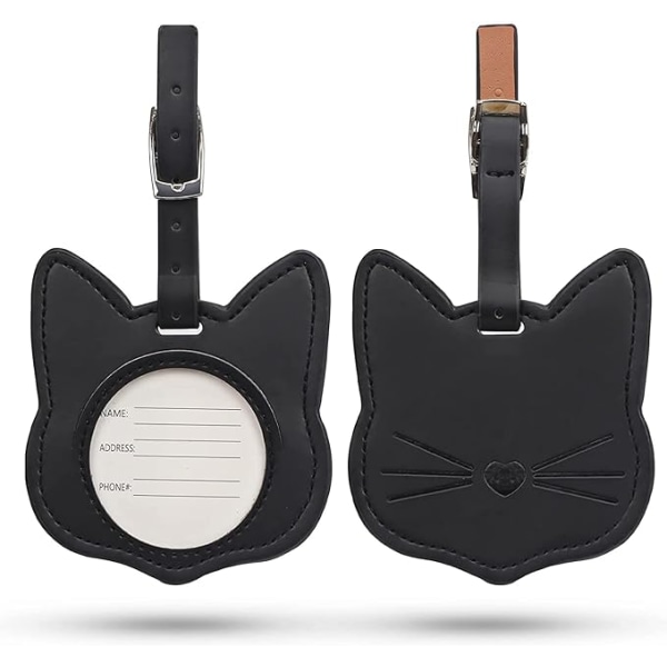 2PCS Kuffertmerke, Bagasjemerker Reise Kuffertmerker, Katt Type Su