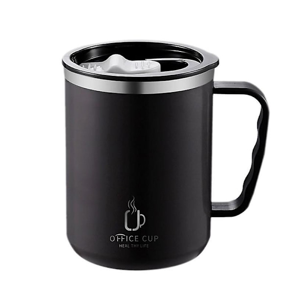 Rustfrit Stål Kaffekop Krus Med Låg Isoleret Kaffekrus Dobbelt Væg
